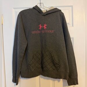 Under Armour Gray Pullover Hoodie with White Lining